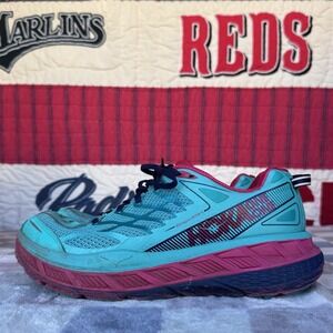 Hoka One One Women's Aqua Teal and Pink Athletic Running Shoes